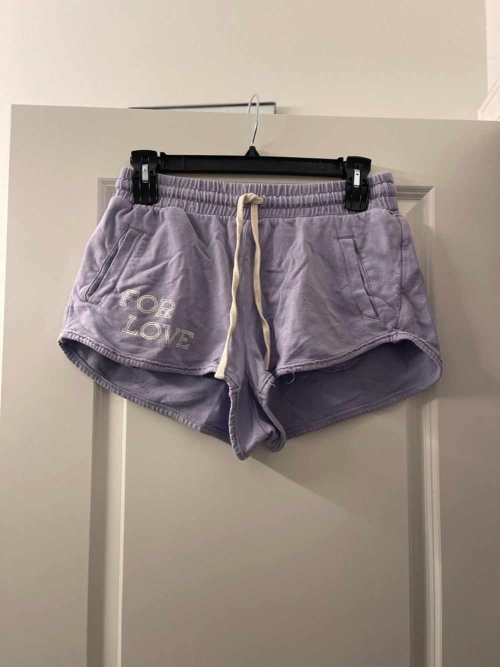 Anthropologie Lavender Drawstring Athletic Shorts with Front Pockets